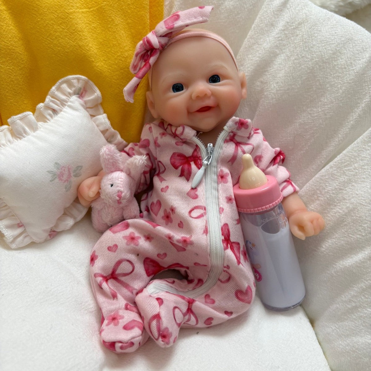 20cm Open Eyes Silicone Mini Reborn Twin Girls-Bettie and Vivienne