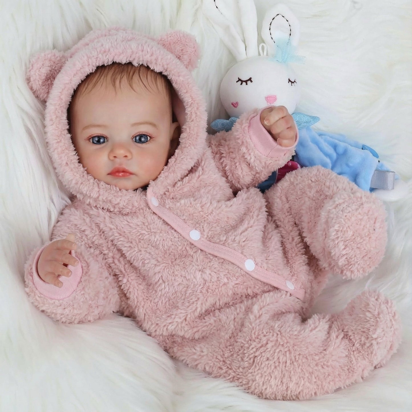48cm Blue Eyes Reborn Baby Meadow In Plush clothes