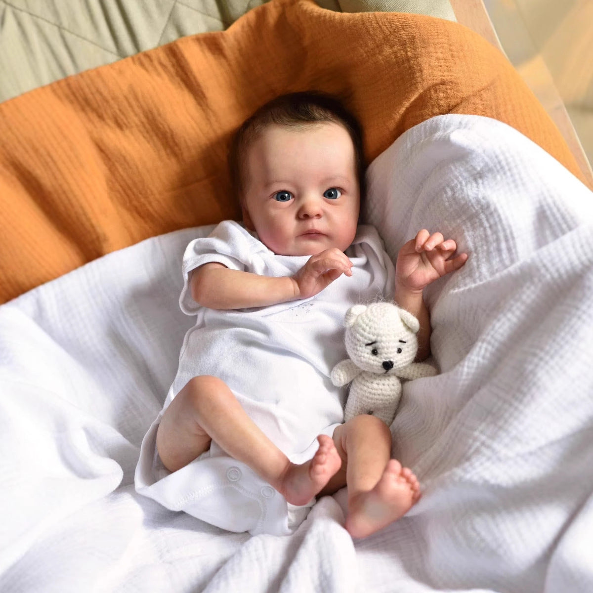 40cm Realistic Open Eyes Short Hair Reborn Doll Tink