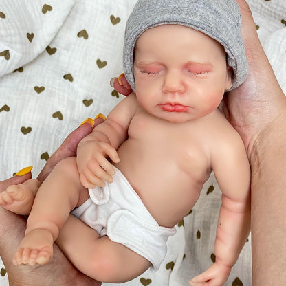 30cm Lifelike Full Silicone Closed Eyes Reborn Doll-Loulou
