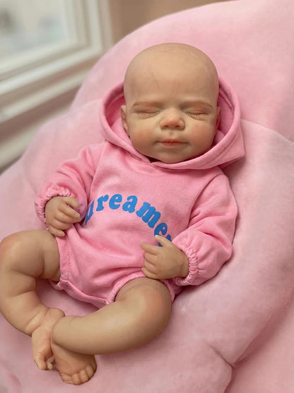 30cm Full Silicone Pascale Reborn Doll Girl in Pink Outfits