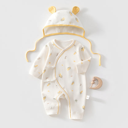 Cotton Printed Bodysuit and Hat 2-Piece Set for 18-22 Inches Reborn Dolls