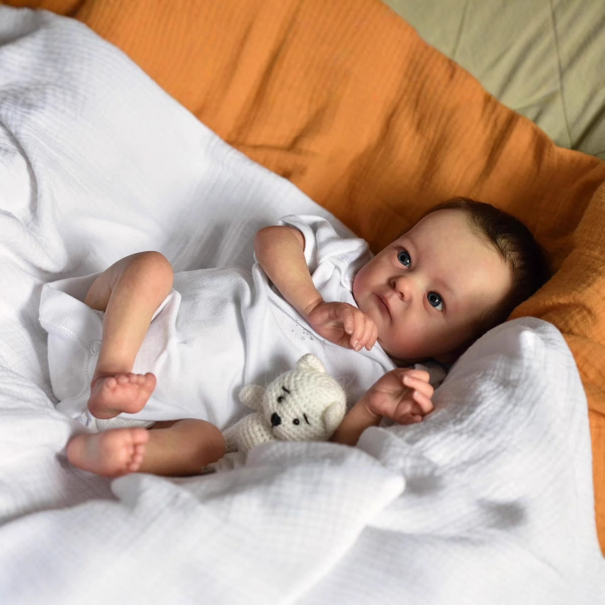 40cm Realistic Open Eyes Short Hair Reborn Doll Tink