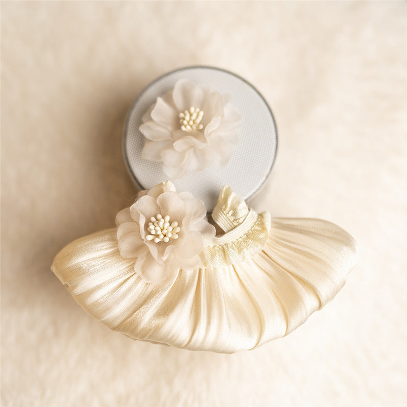 Beautiful Bubble Dress and Headband 2-Piece Set for 15cm Mini Reborn Dolls