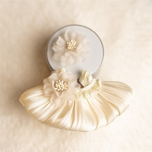 Beautiful Bubble Dress and Headband 2-Piece Set for 15cm Mini Reborn Dolls