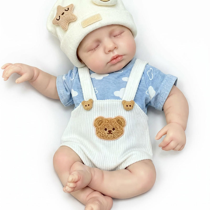 30cm Full Silicone Loulou Reborn Baby Girl In Little Bear Outfits