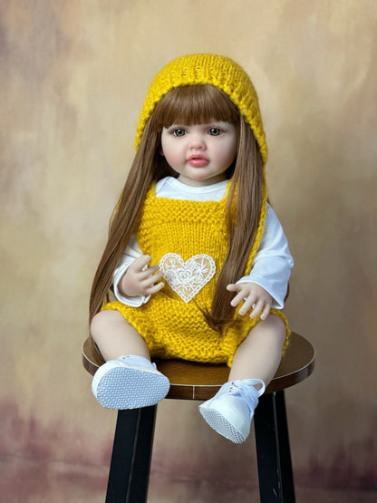 55cm Open Eyes Long Hair Reborn Doll Girl-Betty