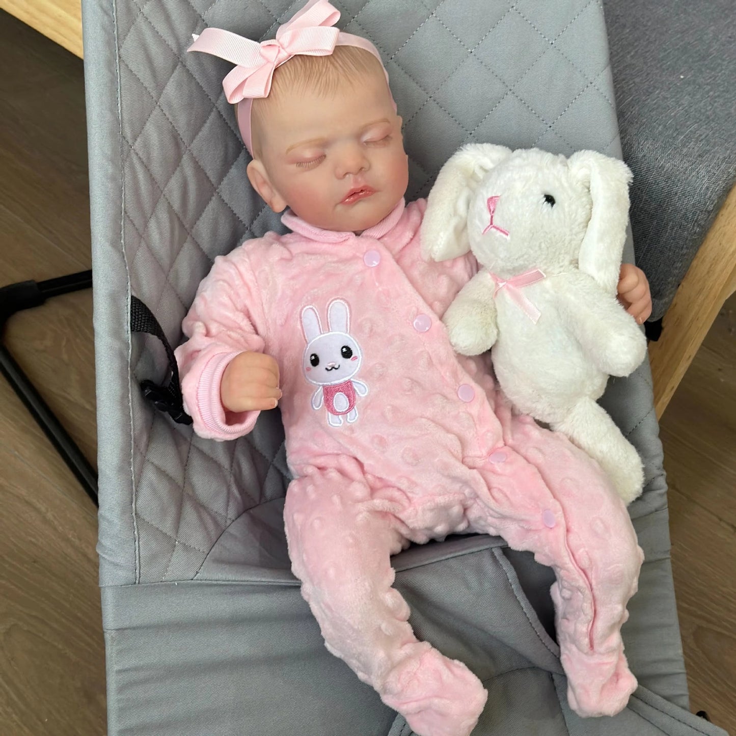 48cm Lifelike Soft Body Sam Reborn Doll In Pink Clothes