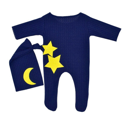 Star and Moon Knitted Bodysuit and Hat Two-Piece Set for 18-20 Inches Dolls