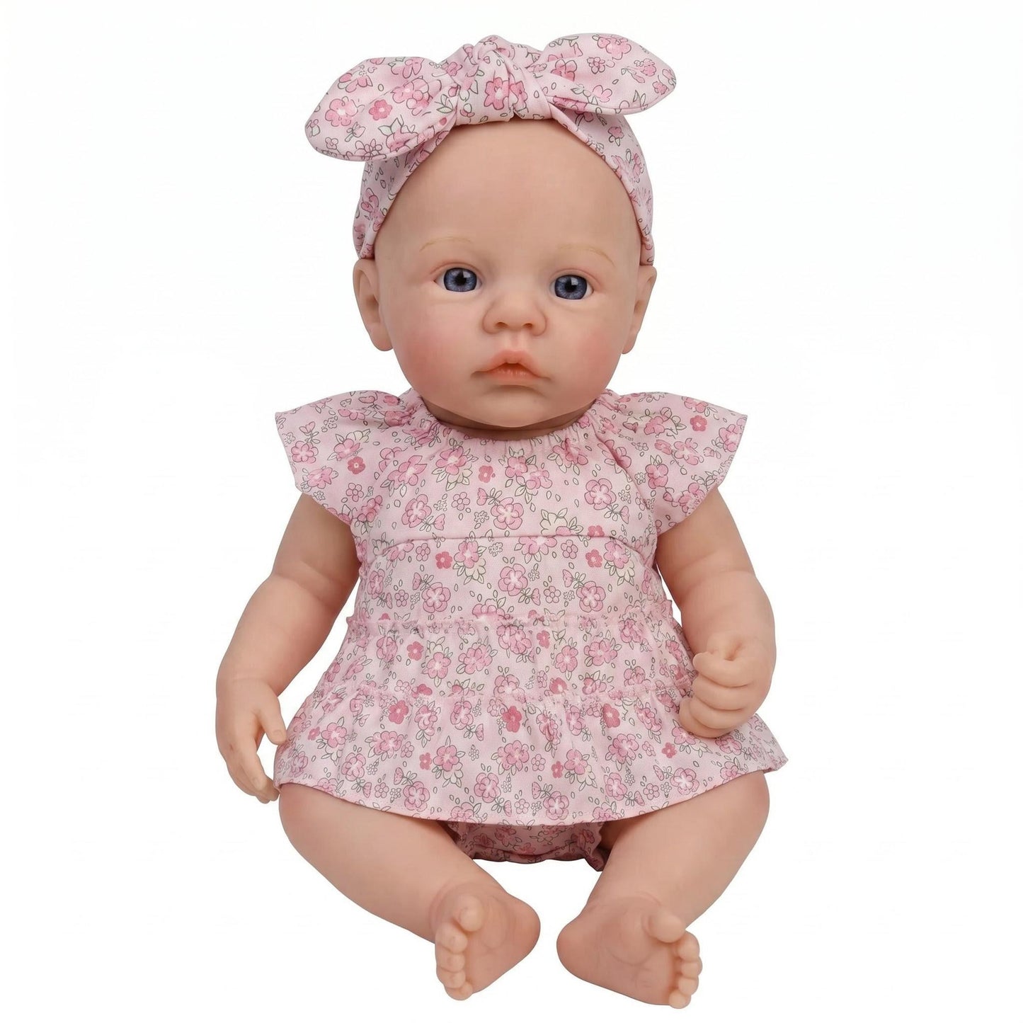 18 Inches Realistic Full Silicone Meadow Reborn Doll Girl in Floral Dress