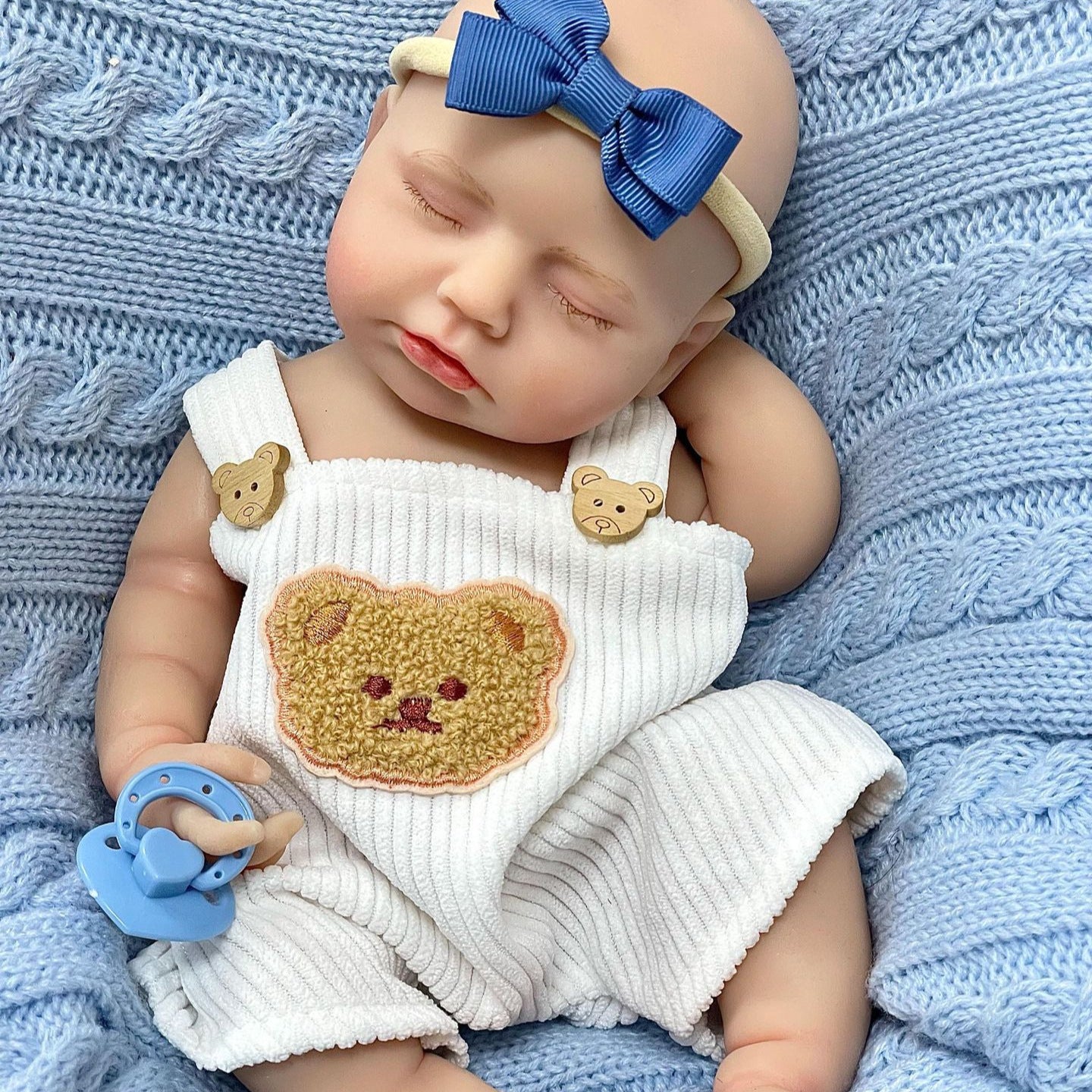 30cm Lifelike Closed Eyes Silicone Reborn Doll Girl-Loulou