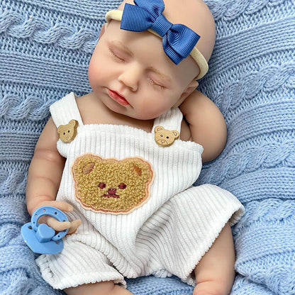 30cm Lifelike Closed Eyes Silicone Reborn Doll Girl-Loulou