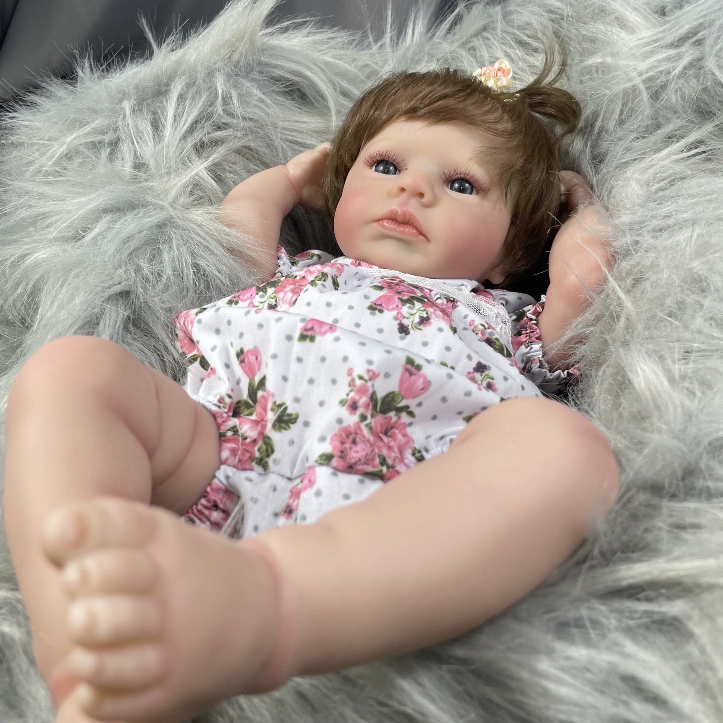 20 Inches Short Hair Soft Body Sleeping Reborn Doll Loulou