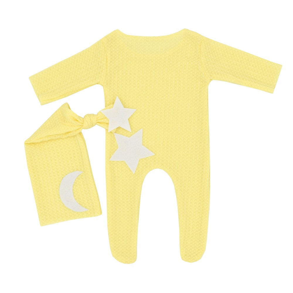 Star and Moon Knitted Bodysuit and Hat Two-Piece Set for 18-20 Inches Dolls
