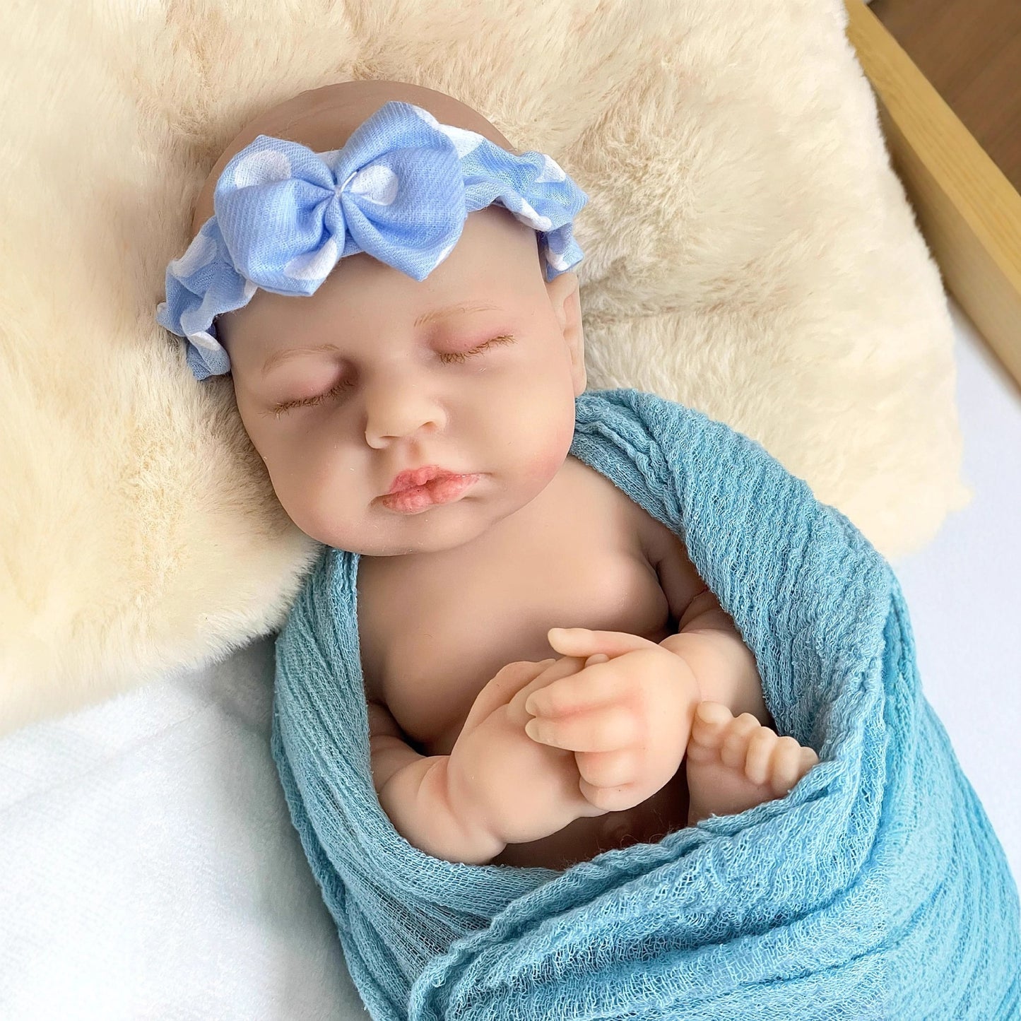 30cm Lifelike Full Silicone Asleep Reborn Doll Girl-Loulou