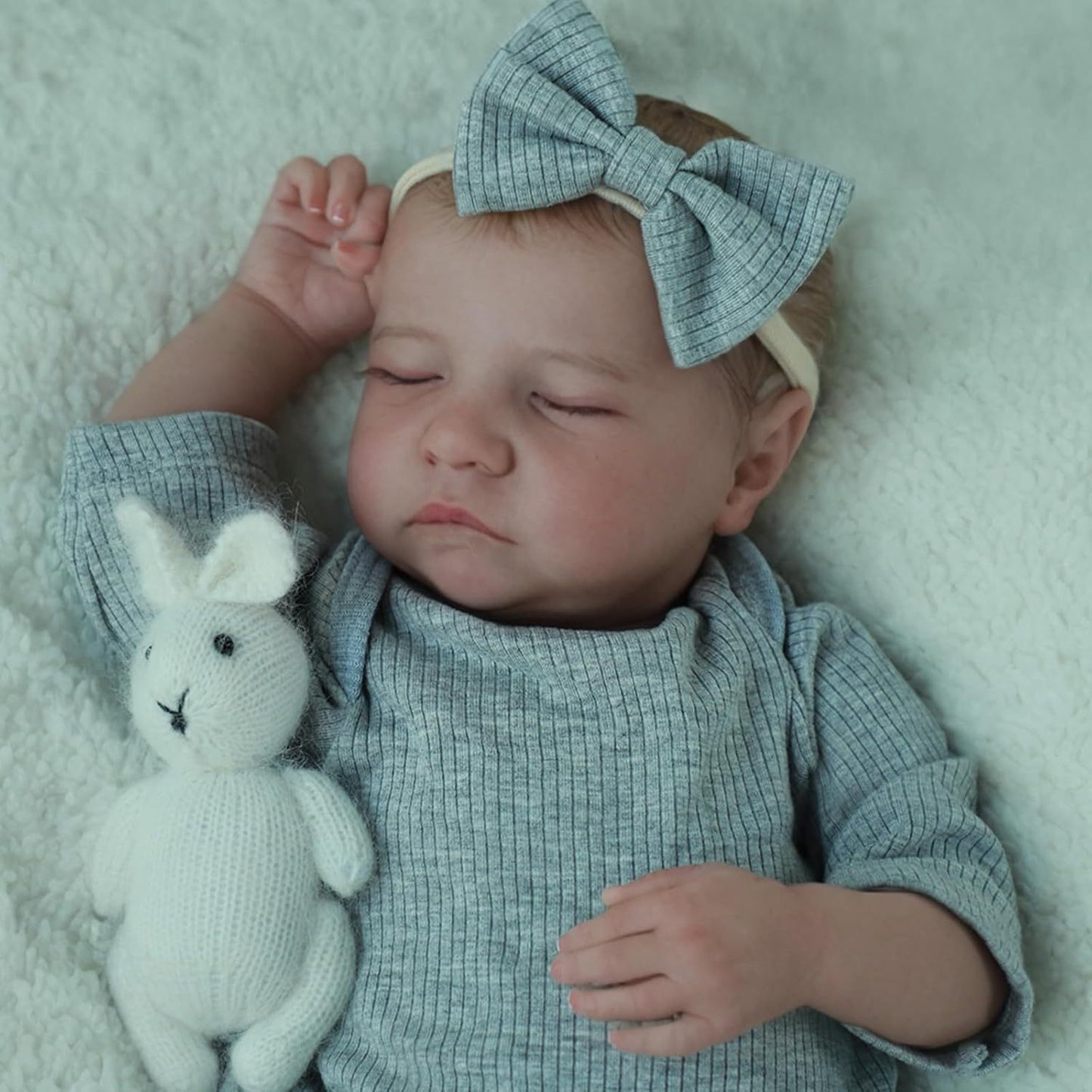 18 Inches Lifelike Closed Eyes Levi Reborn Doll With Headband