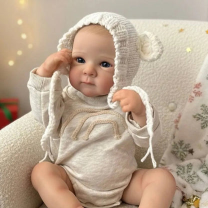18 Inches Open Eyes Bettie Reborn Baby Girl In Gray Bodysuit