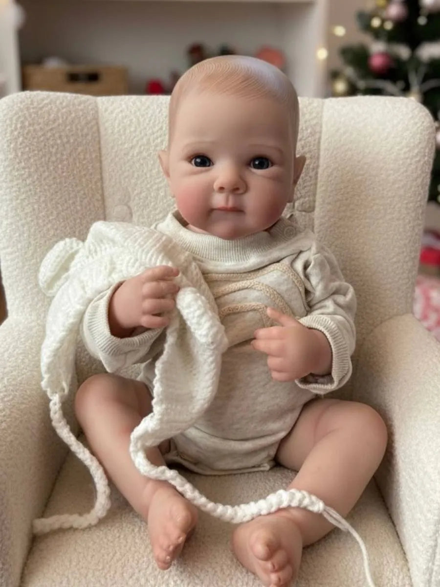 18 Inches Open Eyes Bettie Reborn Baby Girl In Gray Bodysuit