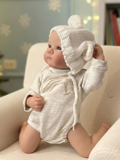 18 Inches Open Eyes Bettie Reborn Baby Girl In Gray Bodysuit