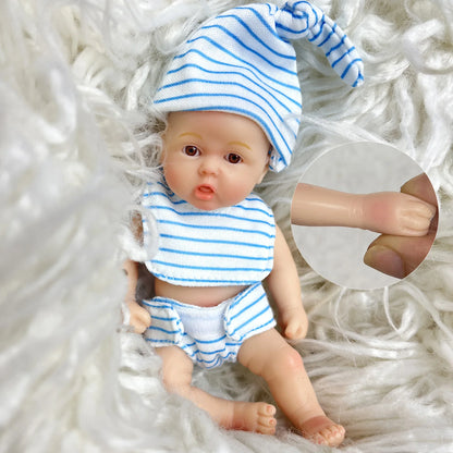 15cm Open Eyes Full Silicone Mini Reborn Doll Twins
