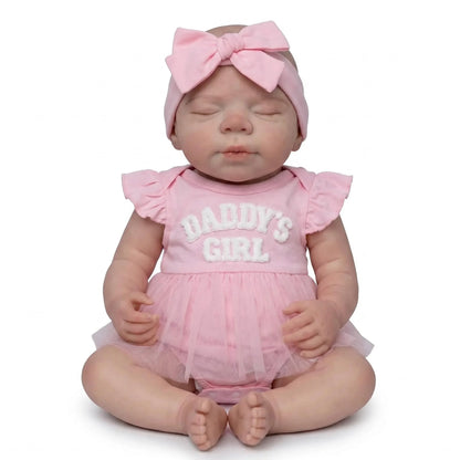 18 Inches Realistic Full Silicone Pascale Reborn Doll Girl in Pink Dress
