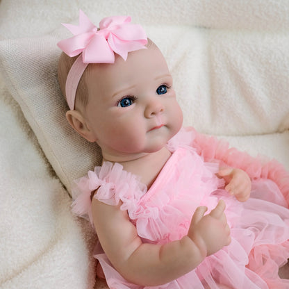 18 Inches Cute Open Eyes Bettie Reborn Dolls Girl In Pink Dress
