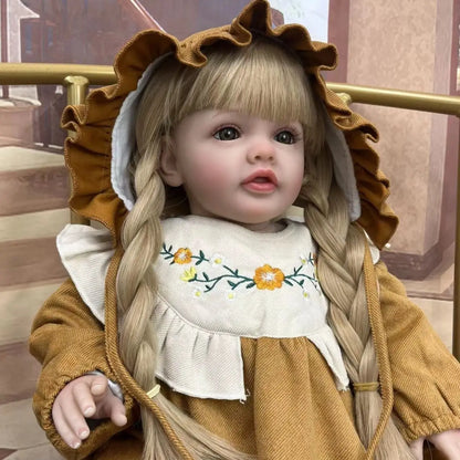 60Cm Long Blonde Hair Betty Reborn Doll With Soft Cotton Body