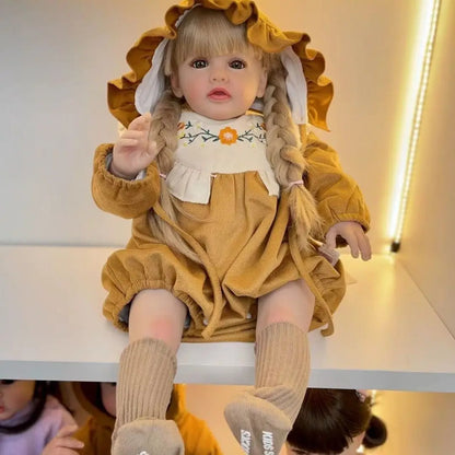 60Cm Long Blonde Hair Betty Reborn Doll With Soft Cotton Body