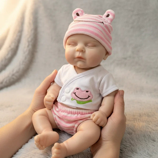 30cm Full Silicone Asleep Reborn Doll Girl Peaches
