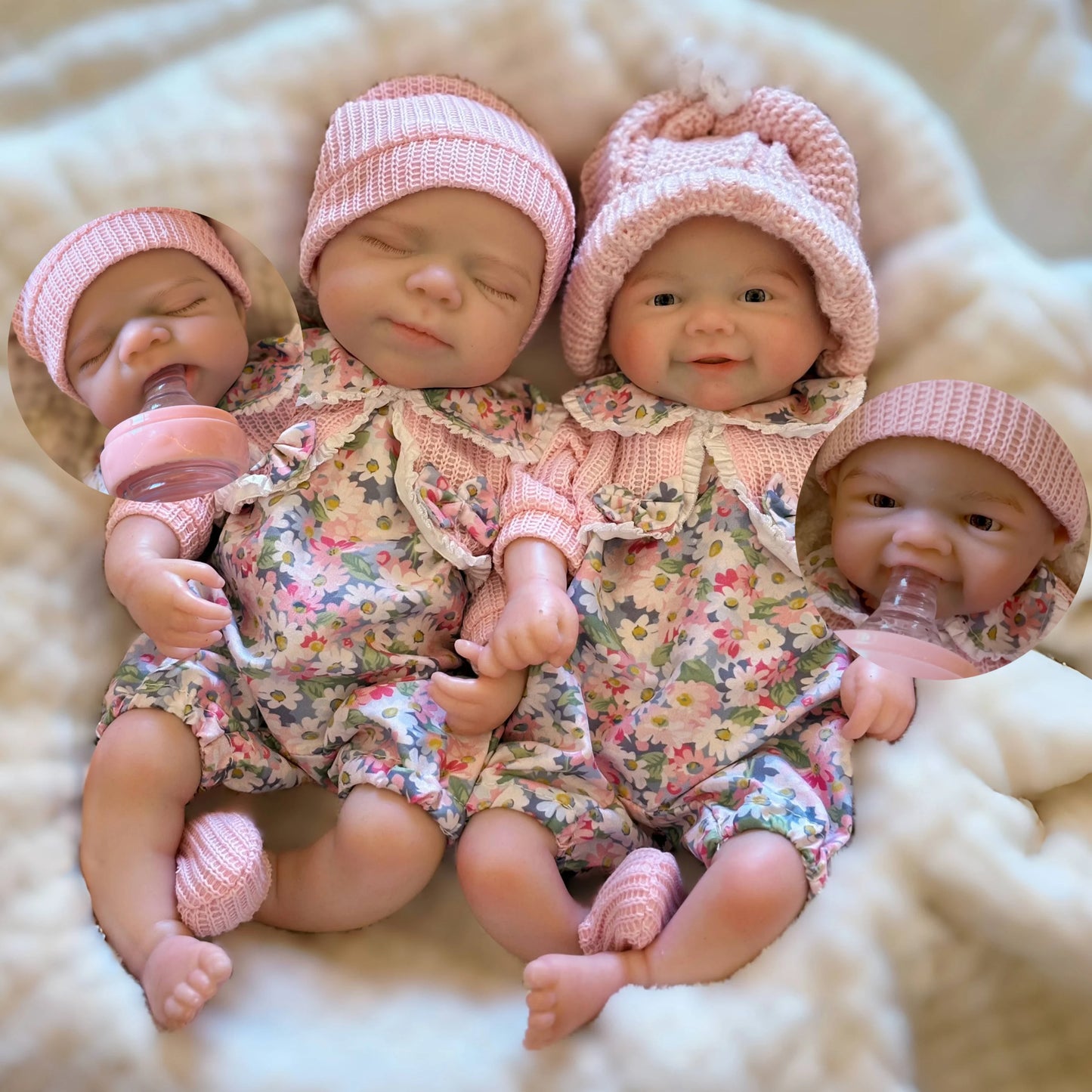 30cm Silicone Reborn Twin Sisters- Pascale and Vivienne