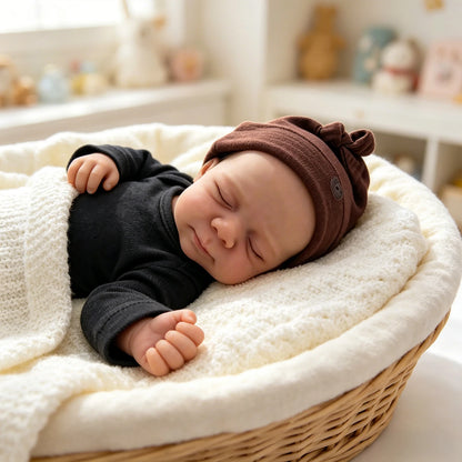 18 Inches Soft Full Silicone Pascale Reborn Baby Girl in Black Jumpsuit