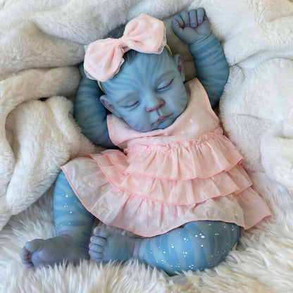 19 Inch Peaches Closed Eyes Reborn Baby Girl Avatar in Pink Dress
