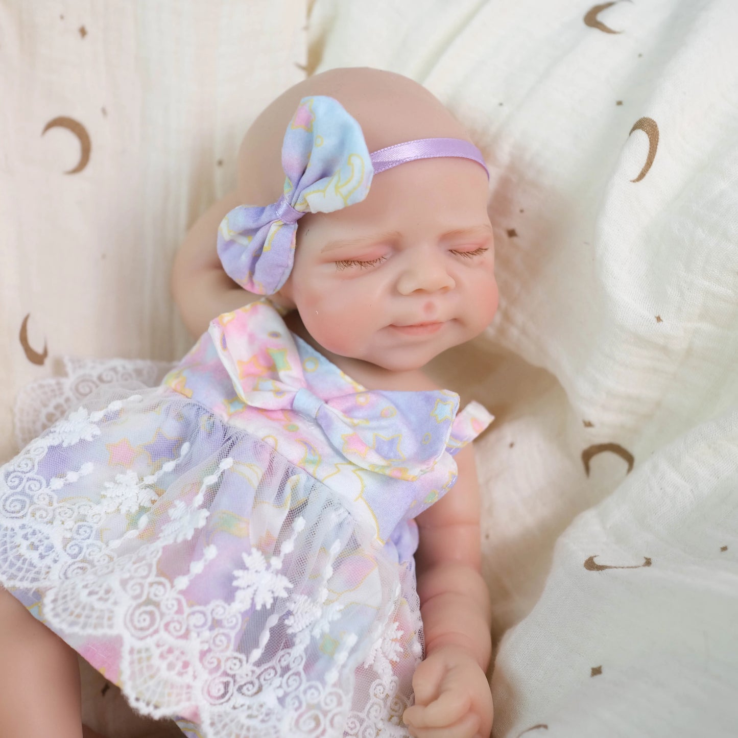 30cm Soft Full Silicone Openable Mouth Pascale Reborn Doll Girl In Flower Dress