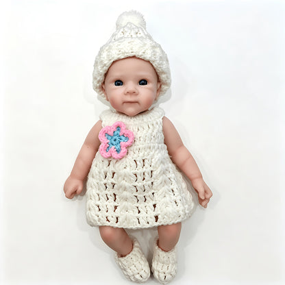 30cm Full Silicone Bettie Reborn Baby Girl in White Knitwear