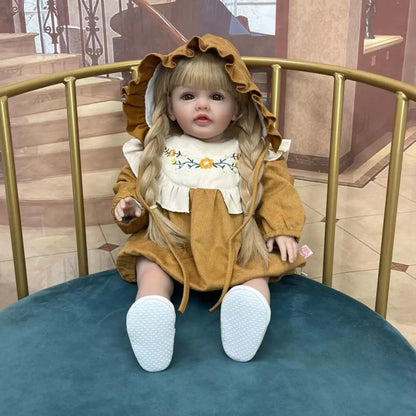 60Cm Long Blonde Hair Betty Reborn Doll With Soft Cotton Body