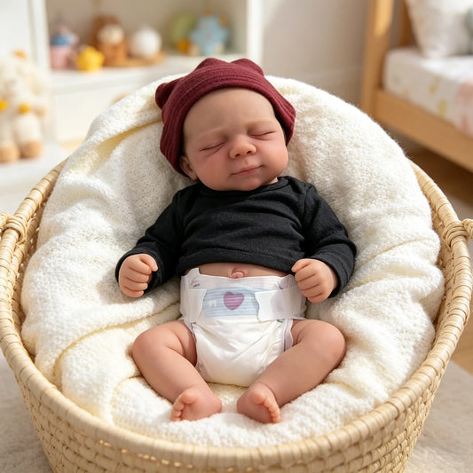 18 Inches Soft Full Silicone Pascale Reborn Baby Girl in Black Jumpsuit