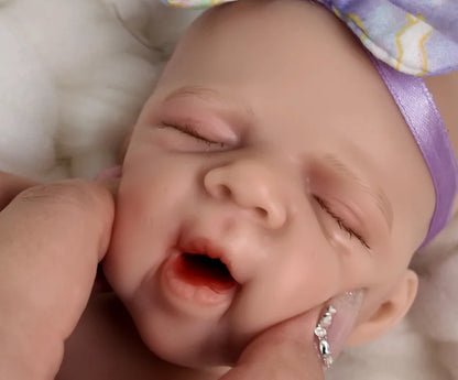 30cm Soft Full Silicone Openable Mouth Pascale Reborn Doll Girl In Flower Dress