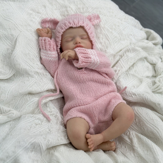 20 Inches 3D-Painted Rosalie Reborn Dolls Girl In Pink knitted clothes