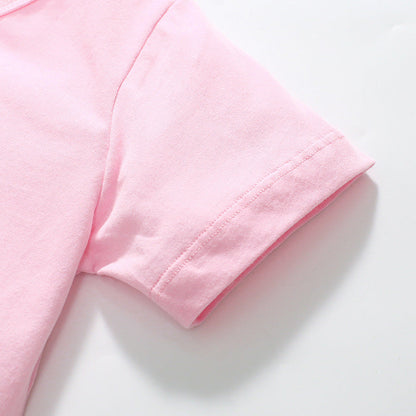 Kids Cotton Round Neck T-Shirt with Cotton Bunny Print