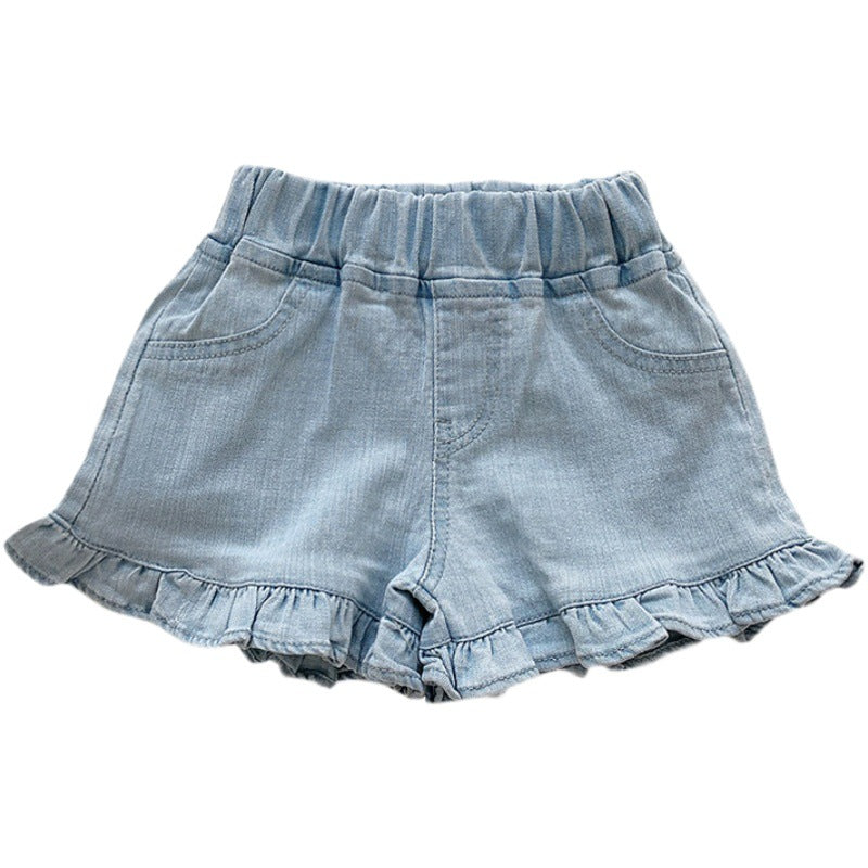 Girls Denim Ruffled Summer shorts