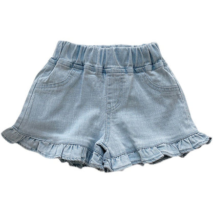 Girls Denim Ruffled Summer shorts