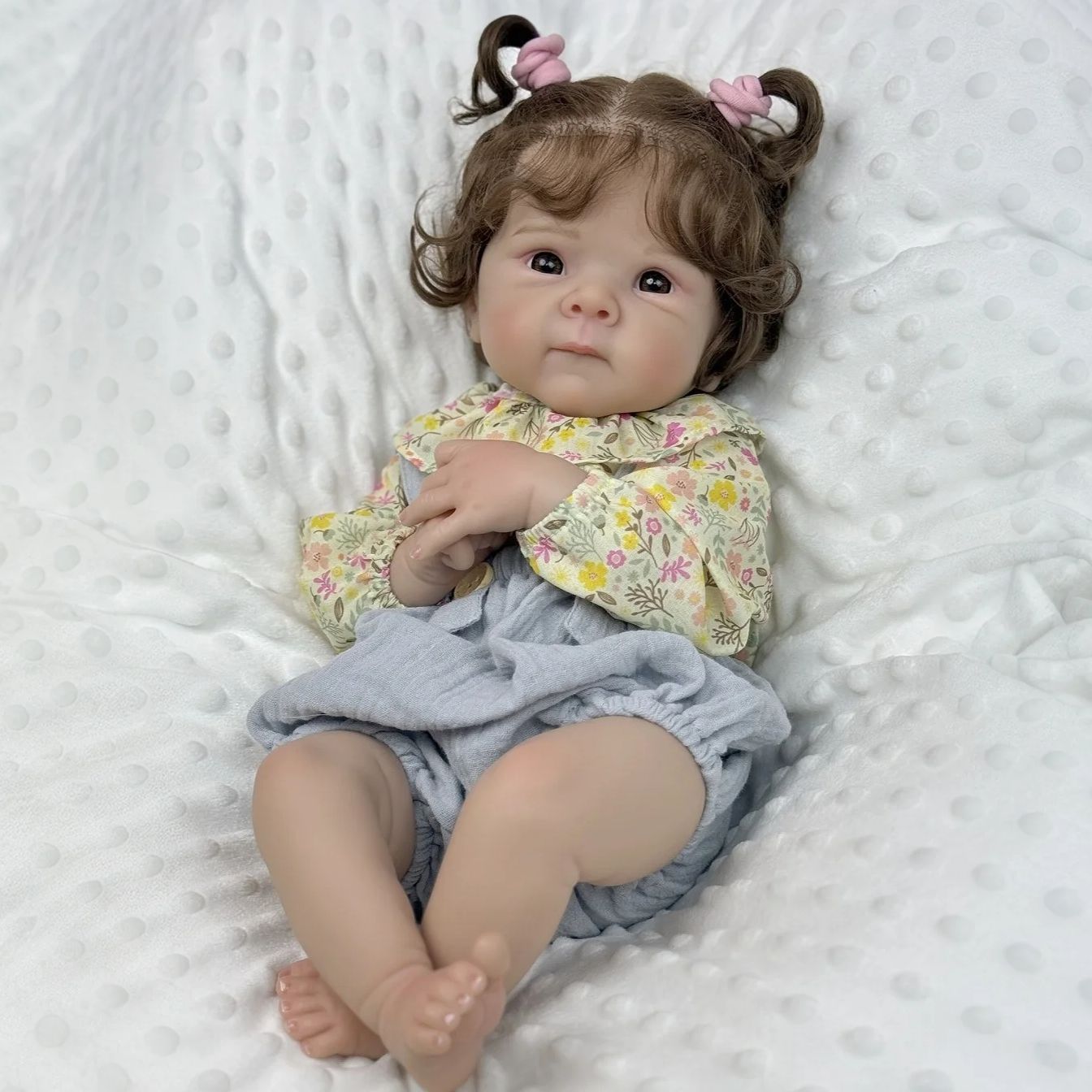 48cm Open Eyes Soft Body Reborn Doll Bettie In Floral Clothes