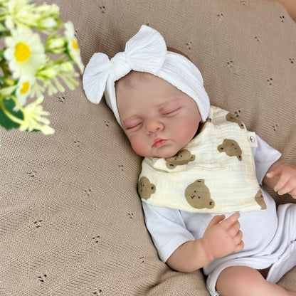 19 inches 3D-Paint Sleeping Reborn Doll Irys in White Clothes