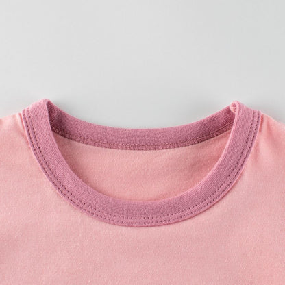 Pink Ice Cream Print Crew Neck Short Sleeve T-Shirt