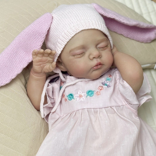 48cm Soft Body Sleeping Irys Reborn Doll In Pink Dress