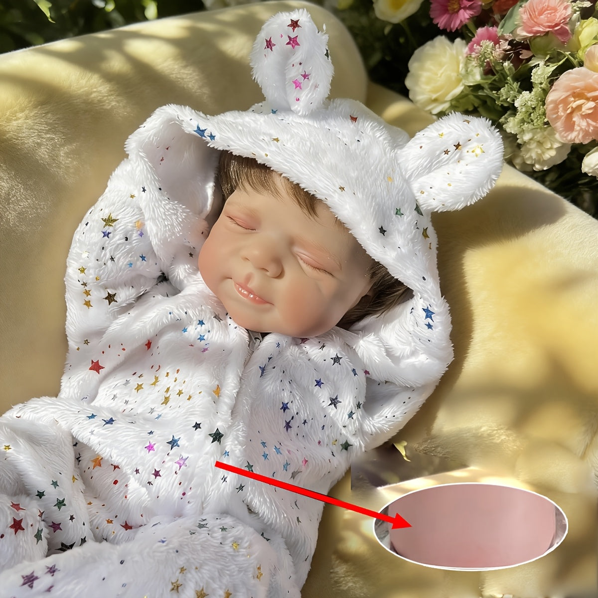 48cm Realistic Closed Eyes Pascale Reborn Baby Girl In Star Jumpsuit