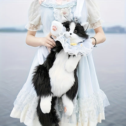 Adorable Handmade Lifelike Plush Kitten Backpack