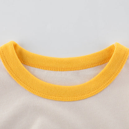 Cartoon Rabbit Carrot Round Neck Short Sleeve T-Shirt