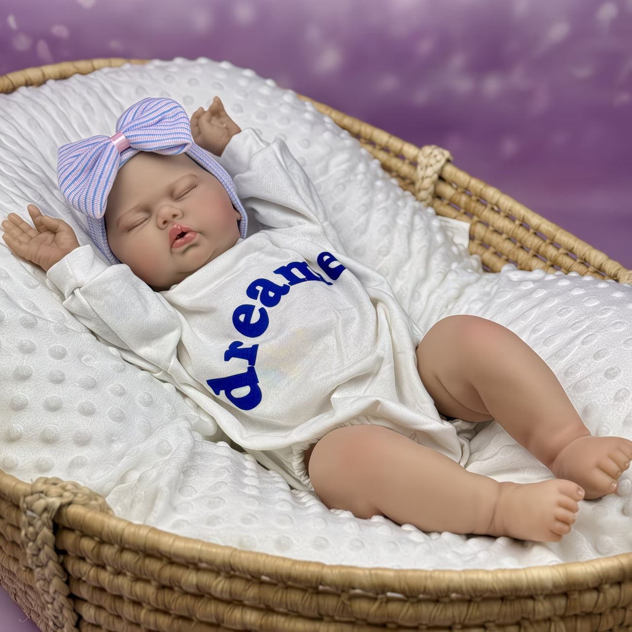 50cm Soft Cloth Body Sleeping Pickle Reborn Doll In Letter Print Onesies