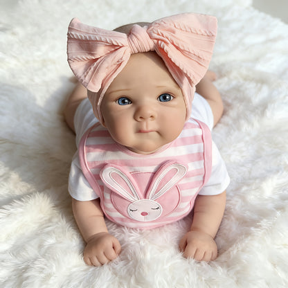 48cm Realistic Open Eyes Bettie Reborn Baby Girl In White bodysuit